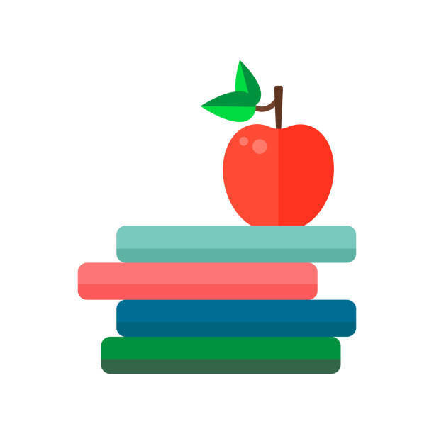 Apple Stacked on Books